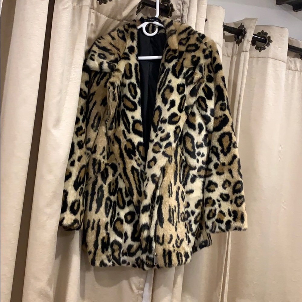 Leopard faux fur coat never worn..